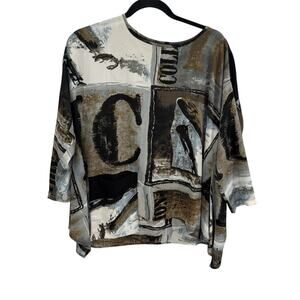 IC by Connie K Sz S Asymmetrical Front Pocket Lagenlook Signature Collection Top